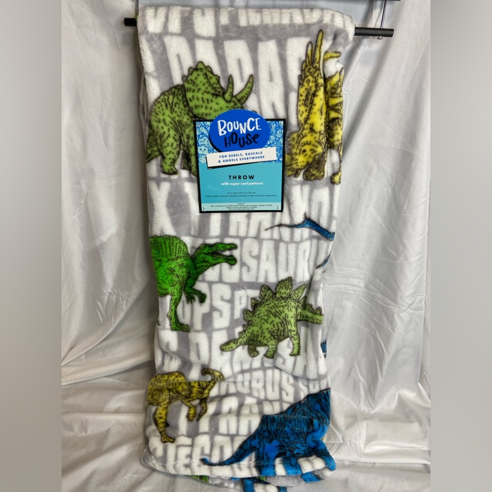 Bounce House Dinosaur Throw Blanket NWT